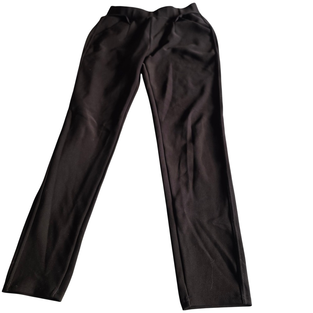 Indero Women Black Pull On Dress Pants Stretch Slim Leg L/XL RN141515